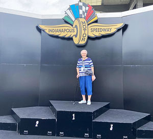 Winners podium at Indy